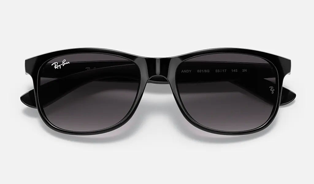 Ray Ban Andy RB4202 55mm Sunglasses - Black/Gray Gradient Polarized Lenses for Men & Women | UV Protection, Classic Aviator Style for Driving, Travel & Outdoor Activities
