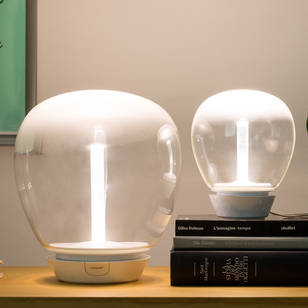 Empatia Modern LED Table Lamp - Adjustable Brightness, USB Charging Port, Night Light for Bedroom, Living Room & Office - Warm White & Cool White Light Modes