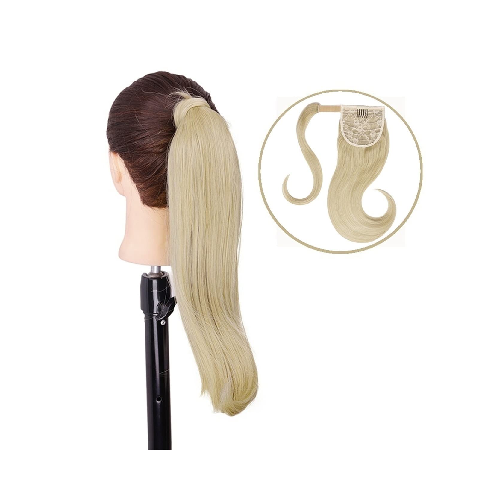 VIORED 18 Inch Synthetic Hair Bun Extension - Long Straight Ponytail Wrap Around Wig Clip for Women | Perfect for Everyday Use, Cosplay & Special Occasions | (Color: 18, Size: 18 Inches)