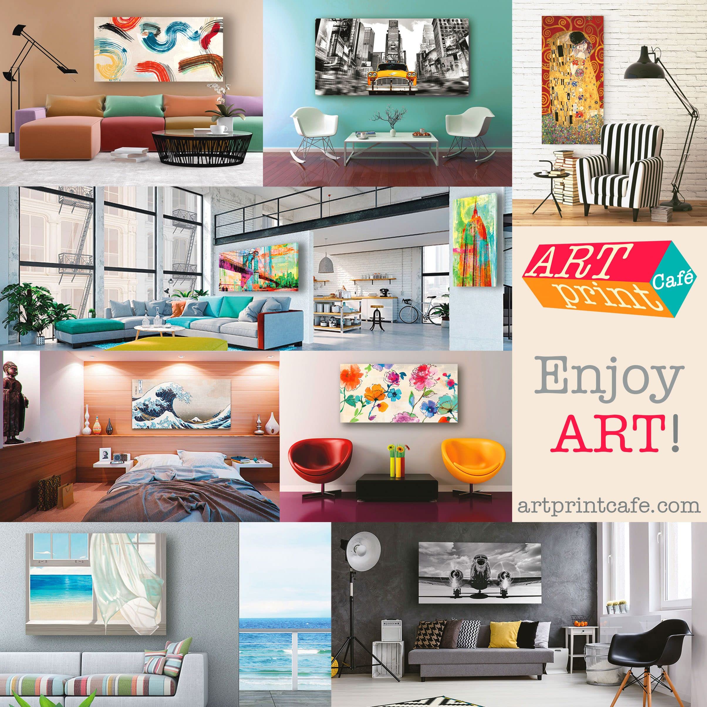 ART PRINT CAFE' – Kitchen Canvas Wall Art – Happy Hour by Pat Dupree – 50x70 cm – Perfect for Dining Room & Coffee Shop Decor