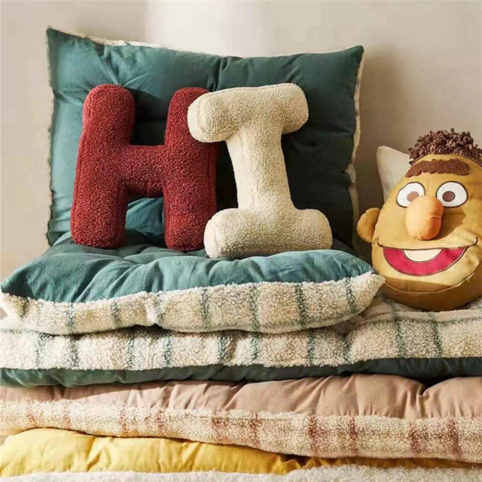Soft Plush Letter Pillows - Decorative Alphabet Throw Pillows for Living Room, Sofa, Bed & Car - Cute Educational English Learning Pillow for Kids & Adults - Perfect for Home Decor, Nursery, Gifts & Cozy Comfort