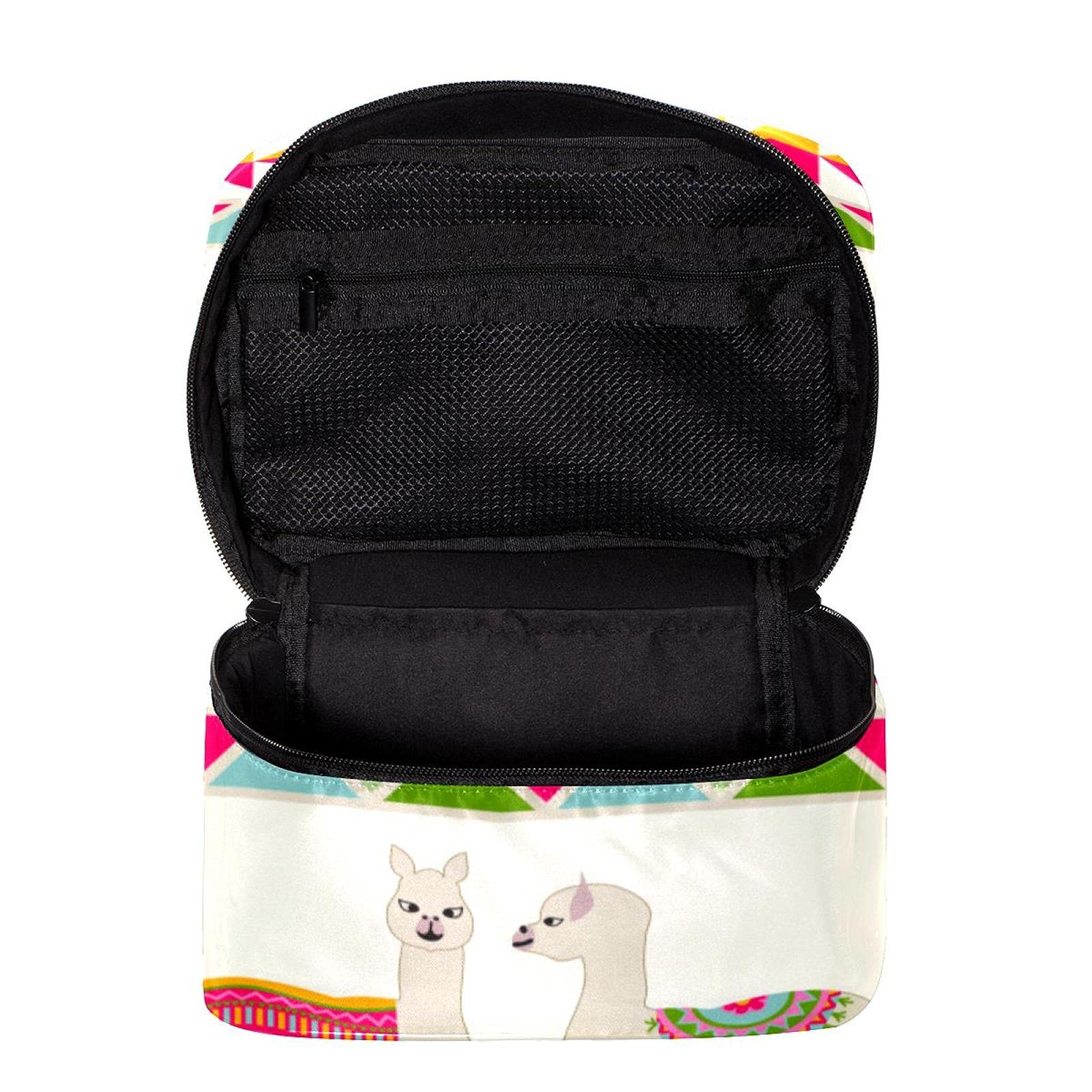 Tribal Llama Cactus Pattern Travel Makeup Bag - Large Waterproof Cosmetic Organizer with Zipper for Women & Girls | Perfect for Vacation, Gym, Beach & Daily Essentials Storage