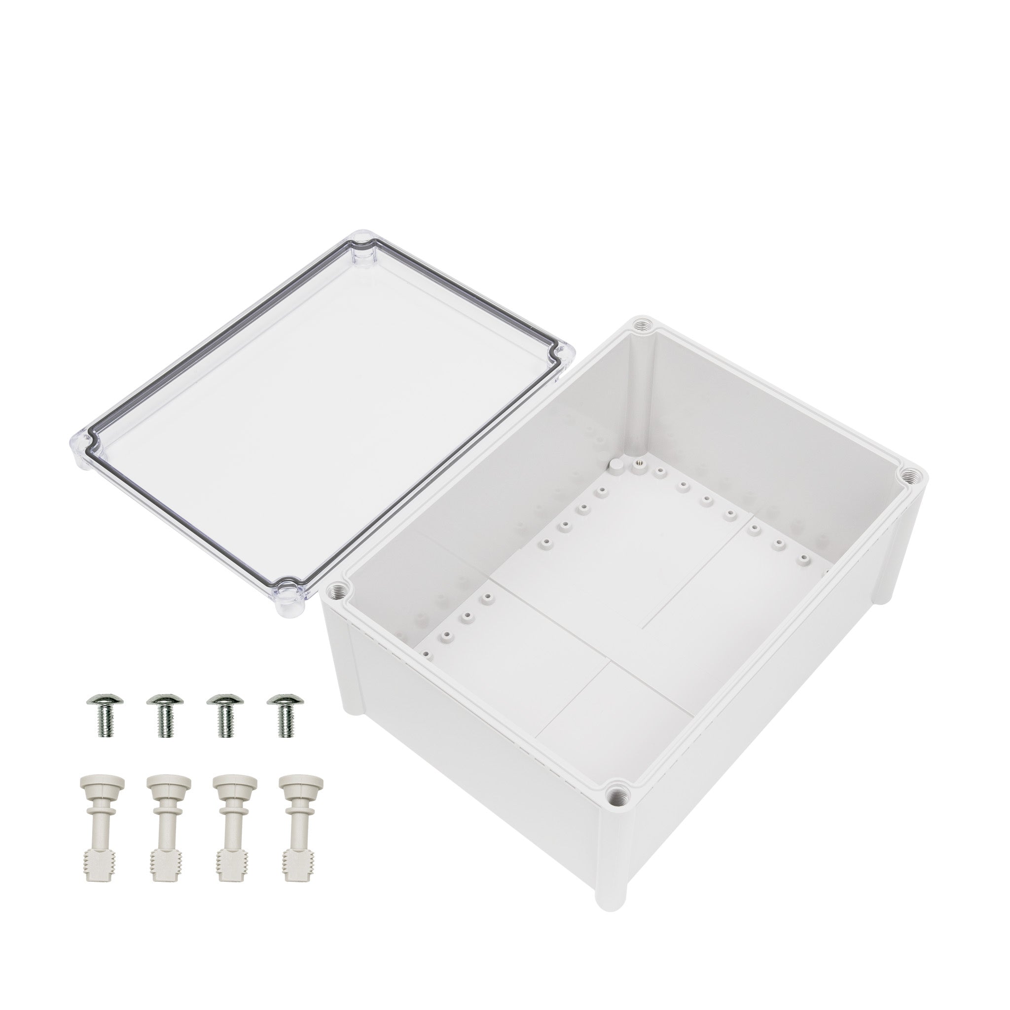 Boxco S Series 6.3 x 6.3 x 2.76 Inch (160x160x70mm) IP67 Waterproof Plastic Enclosure with Transparent PC Cover & Screw Mounting - Ideal for Outdoor Electronics, Industrial Equipment & DIY Projects
