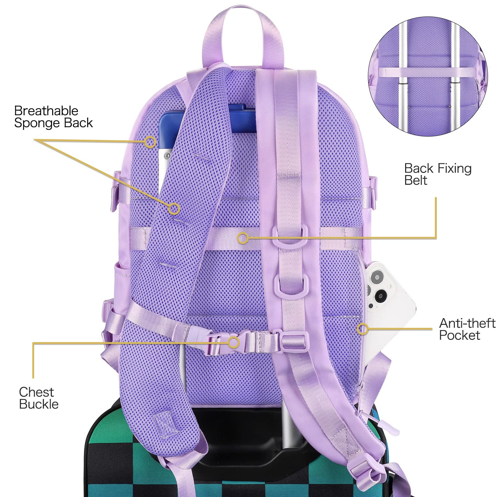 Kawaii Aesthetic Backpack for Girls - Cute Ita School Backpack with Inserts (No Pins Included) | Perfect for School, Travel & Anime Conventions