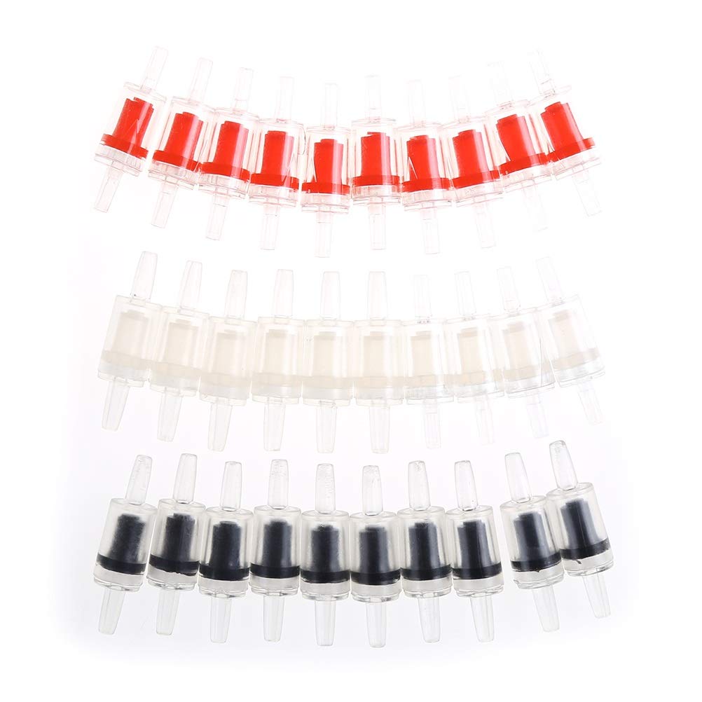 10pcs One-Way Non-Return Check Valves for Aquarium Air Pump, Fish Tank Accessories, Power Tool Air Line (Red) - Prevent Backflow in Aquariums, Hydroponics & Air Compressor Systems