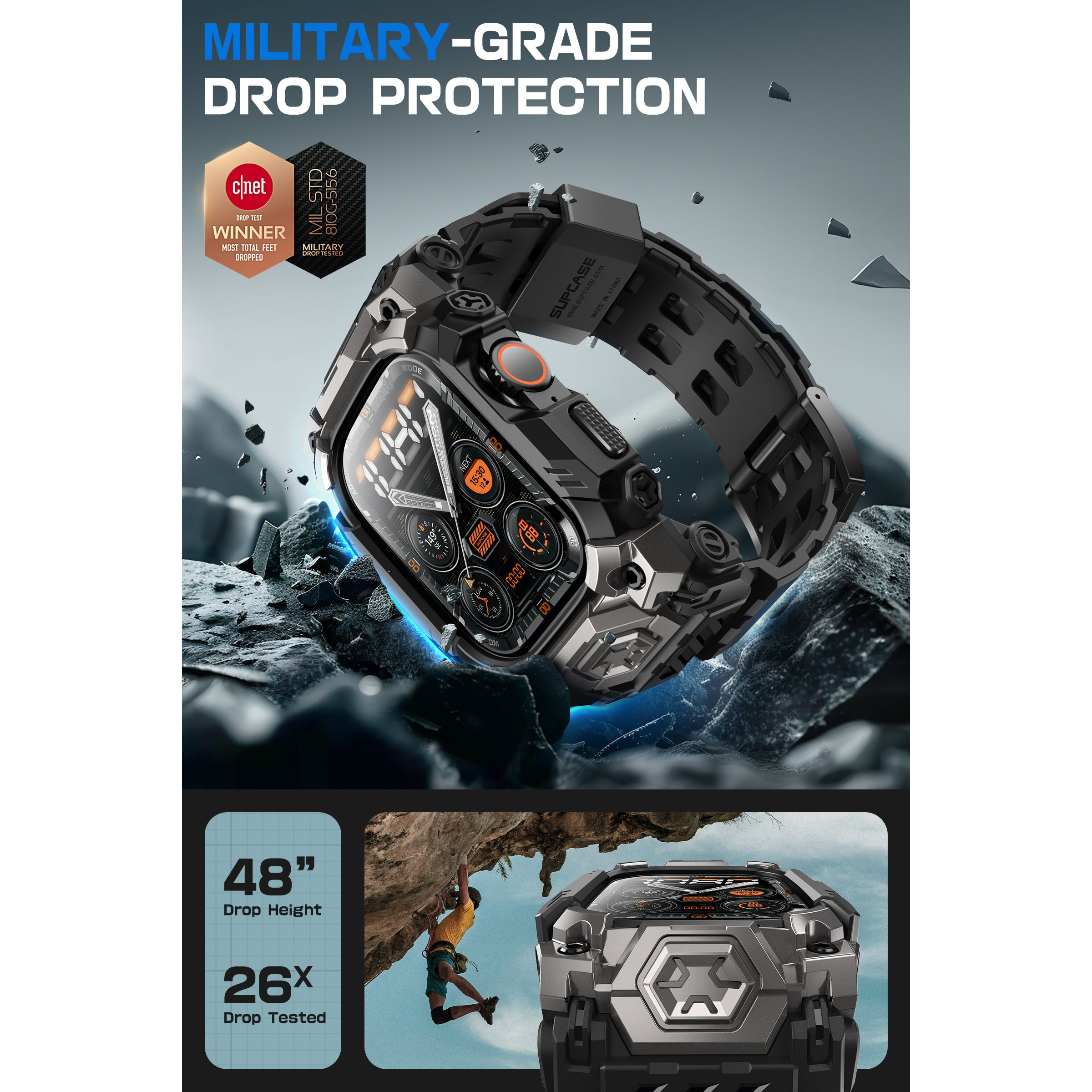 Apple Watch Ultra Band 49mm Case - Durable Black Protective Cover for Apple Watch Ultra | Perfect for Sports, Workouts & Outdoor Activities