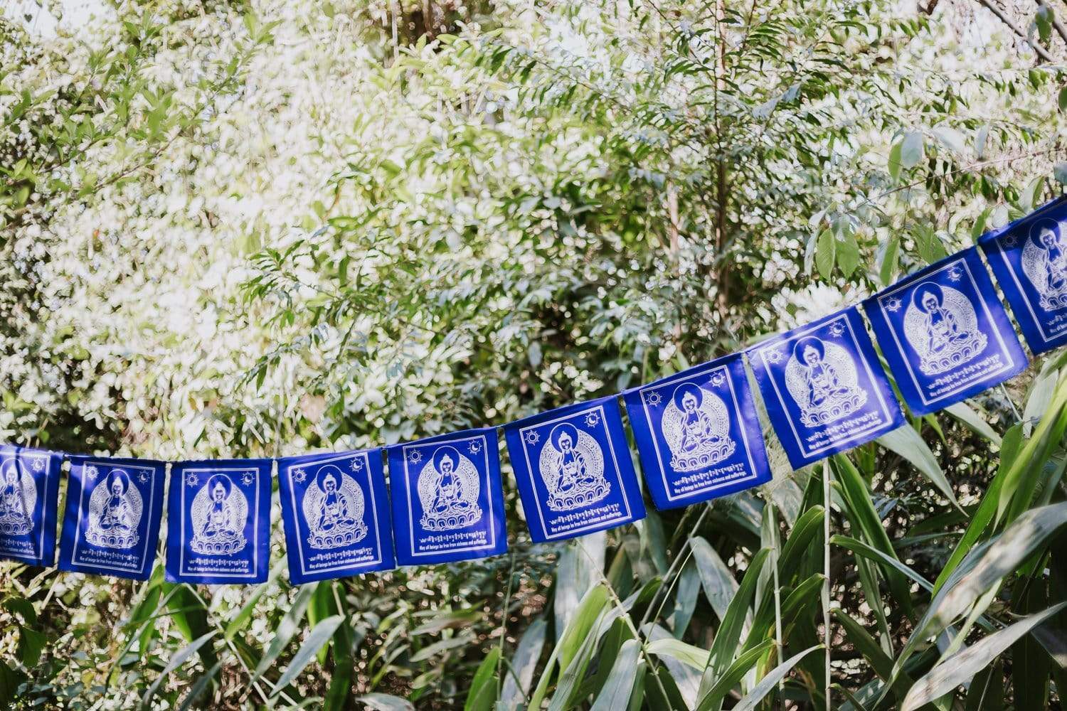Authentic Healing Blue Buddha Prayer Flags for Meditation, Yoga & Spiritual Decor – Perfect for Home, Garden & Sacred Spaces