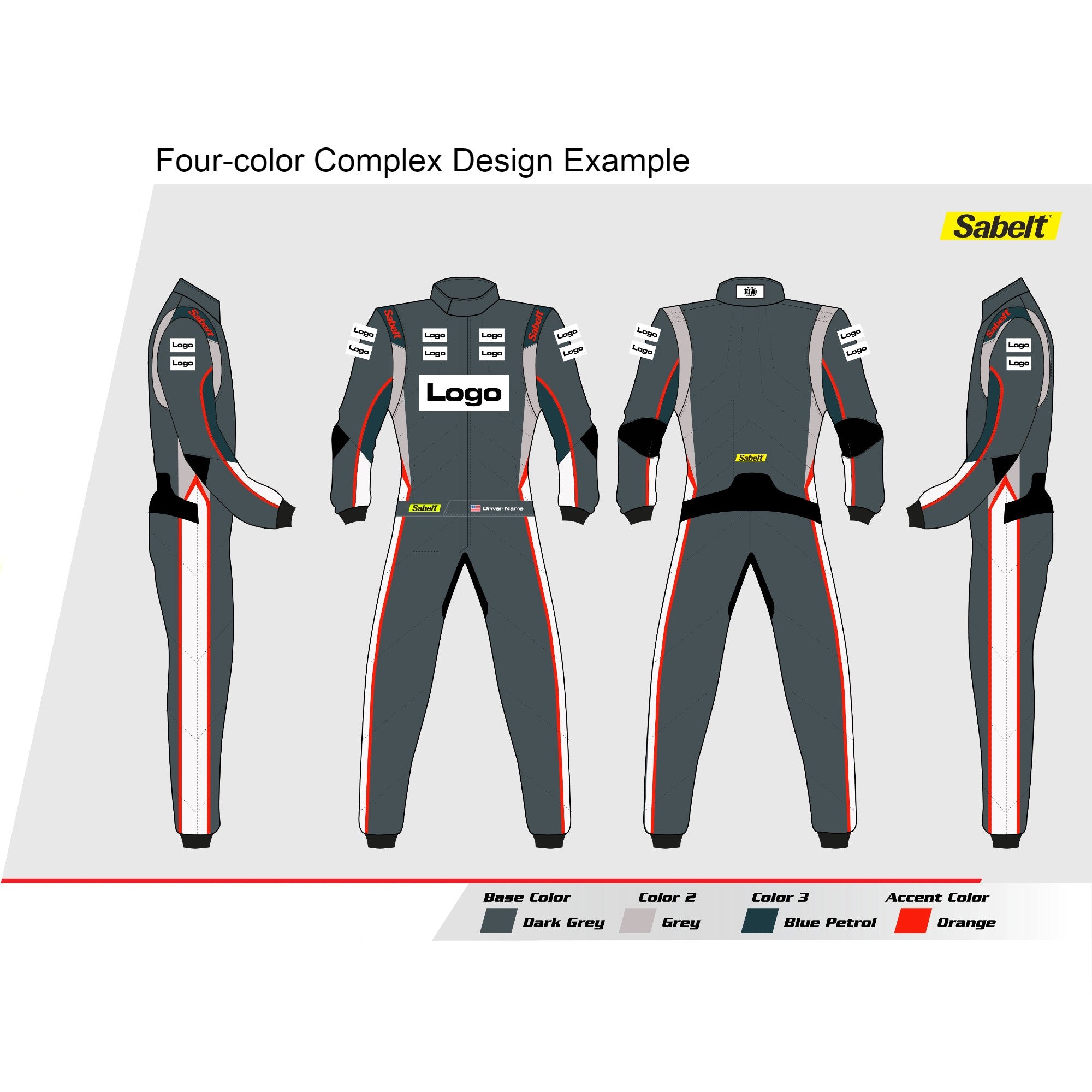 Sabelt TS 10 Custom Printed Racing Suit - High Performance Fireproof Racewear for Motorsports, Track Days & Professional Drivers