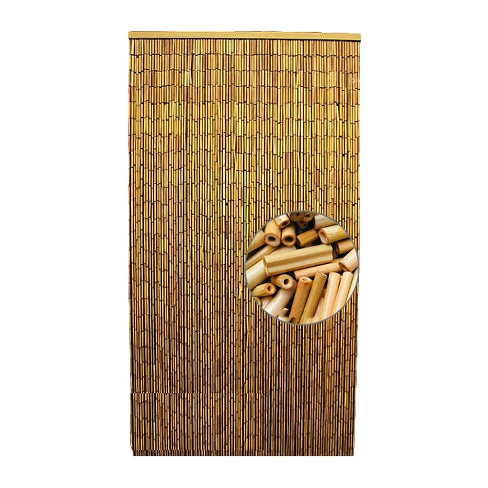 Natural Bamboo Beaded Curtain - Handmade Wood Bead Room Divider & Doorway Privacy Screen (120x210cm, 80 Strands) | Boho Home Decor for Bedroom, Living Room & Patio