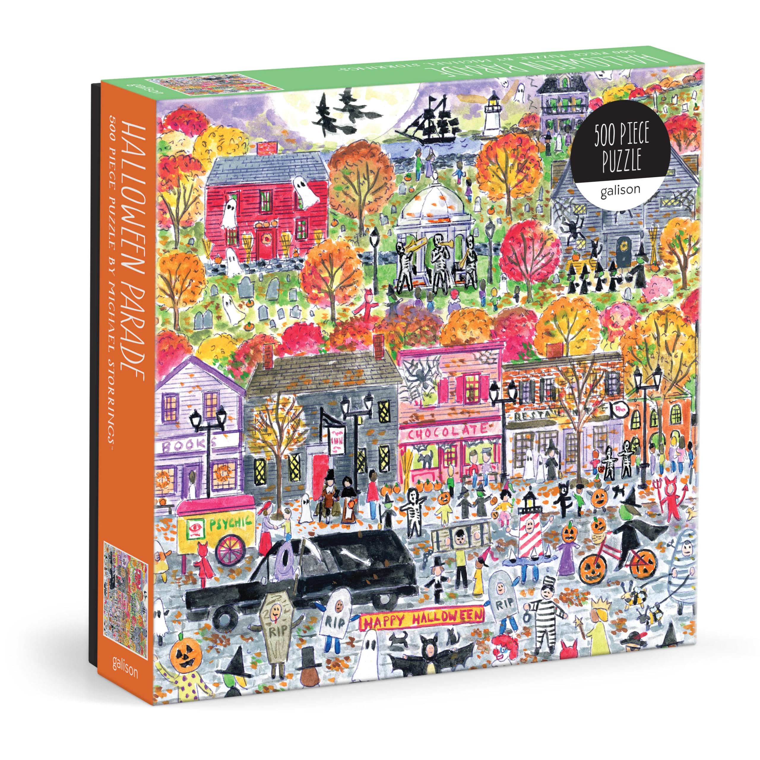 500-Piece Halloween Parade Jigsaw Puzzle by Michael Storrings – Spooky Salem Massachusetts Artwork for Adults & Families | Perfect for Halloween Parties, Home Decor & Relaxation