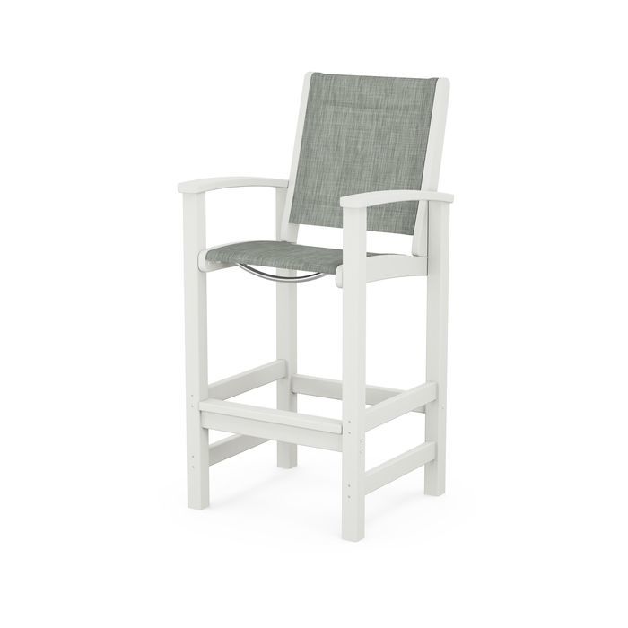 POLYWOOD Coastal Bar Chair - Outdoor & Indoor Bar Stool, Weather-Resistant, Durable, Comfortable - Perfect for Patio, Deck, Kitchen, and Poolside Use