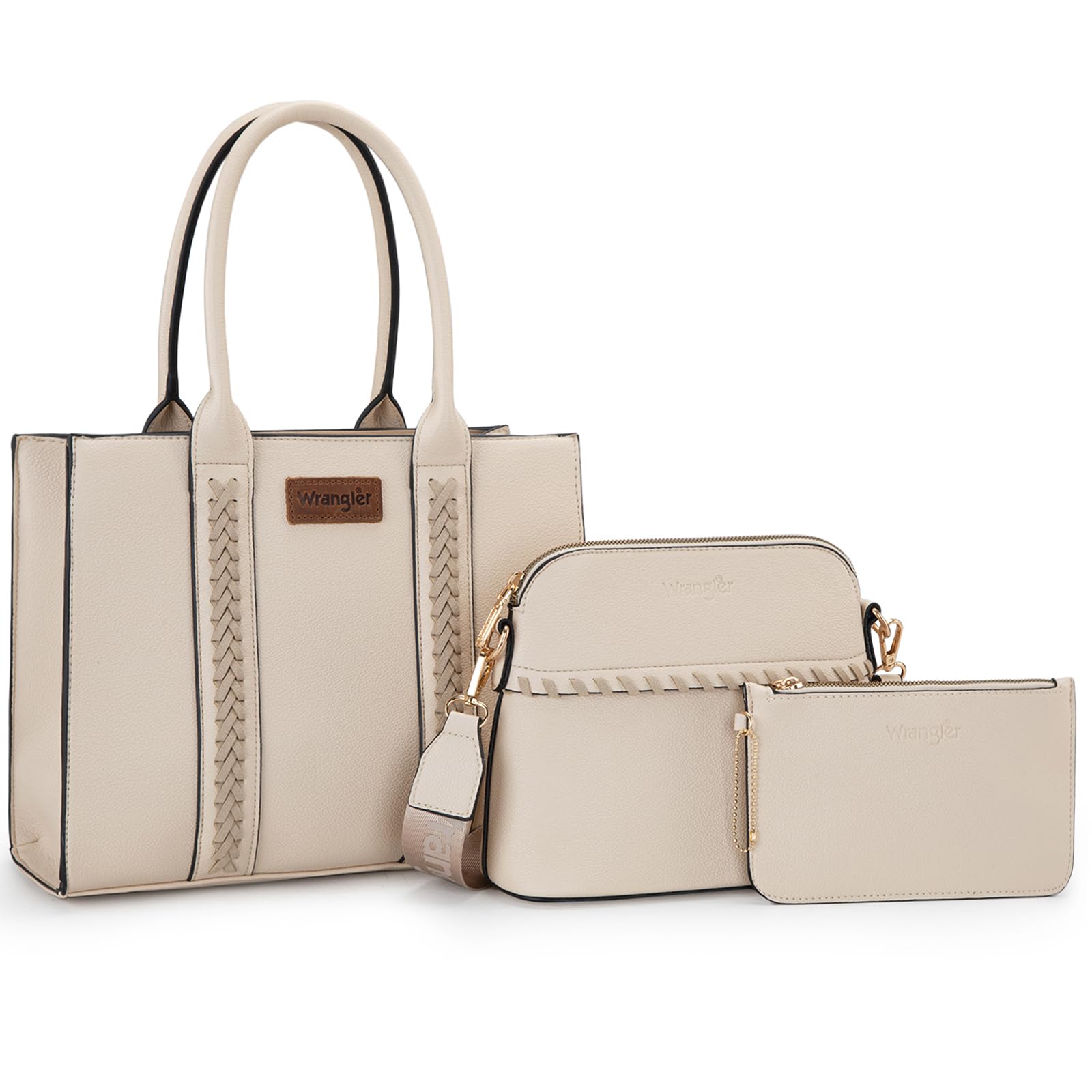 Wrangler 3-Piece Women's Purse Set - Tote Bag & Crossbody Handbag with Adjustable Strap | Perfect for Work, Travel, and Everyday Use