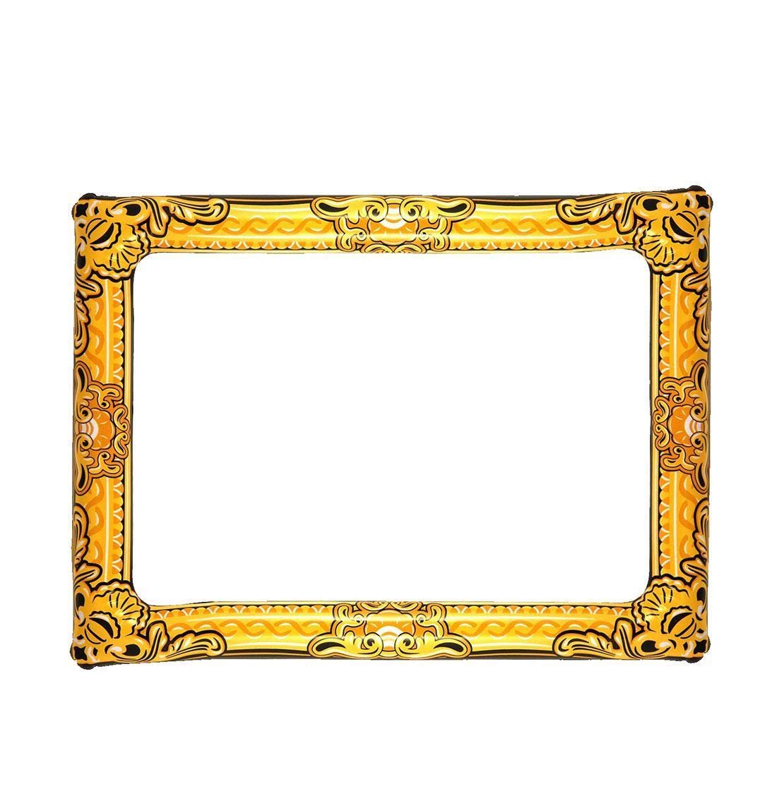 Rimi Inflatable Gold Picture Frame Hanger - Fun Party Accessory for Hen & Stag Nights, Beach Toys & Fancy Dress Costumes | Perfect for Themed Parties, Photo Booths & Outdoor Events