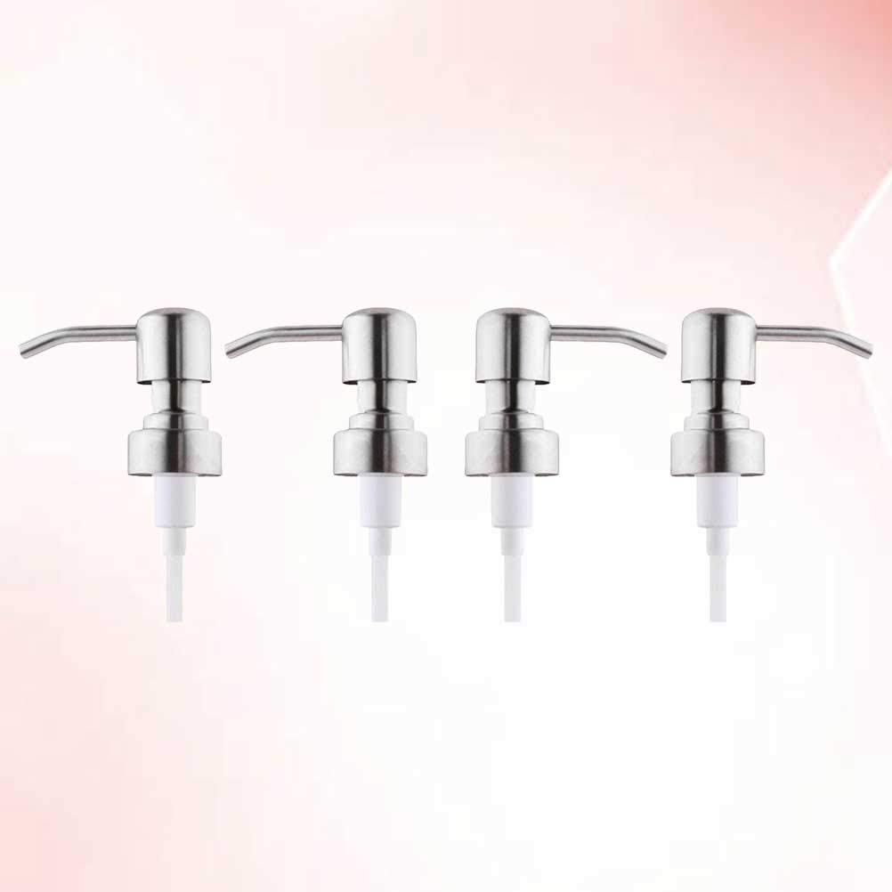 Cabilock 4-Pack Soap Dispenser Pump Heads - Replacement Press Pump Lids for Bathroom & Kitchen Bottles - Perfect for Liquid Soap, Lotion and Shampoo Dispensers