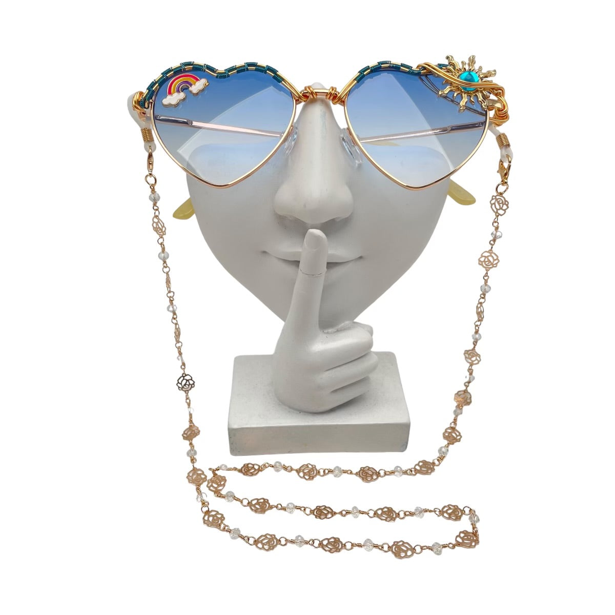 Golden Rose Sunglasses Chain - Stylish & Durable Eyewear Accessory for Women & Men | Perfect for Beach, Driving, Outdoor Activities & Fashion Accessories