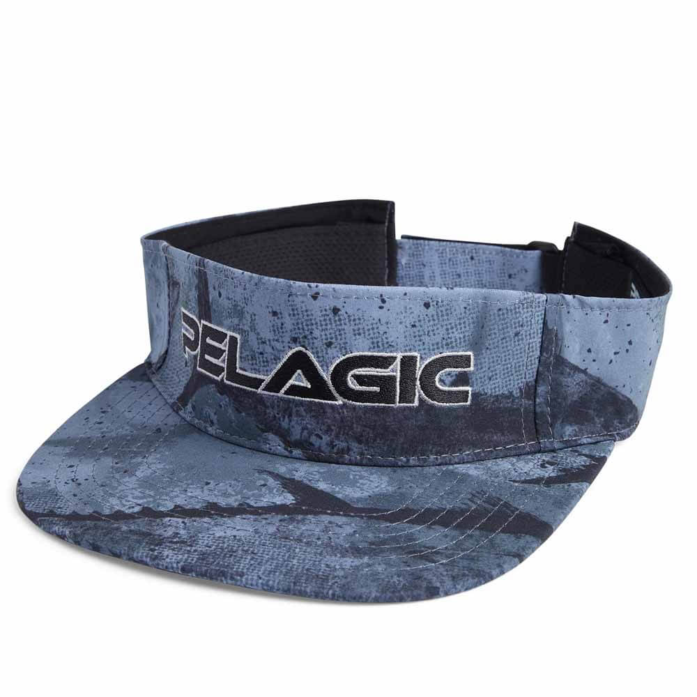 Pelagic Black Open Seas Visor Hat - UV Protection Sun Visor for Fishing, Boating & Outdoor Activities - Lightweight Adjustable Sports Cap for Men and Women
