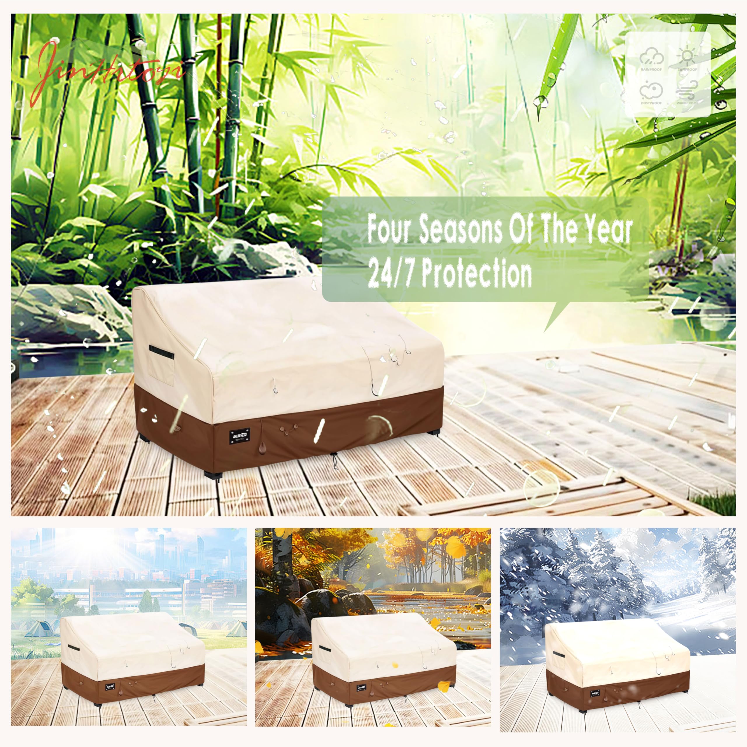 2-Seater Outdoor Couch Cover 58
