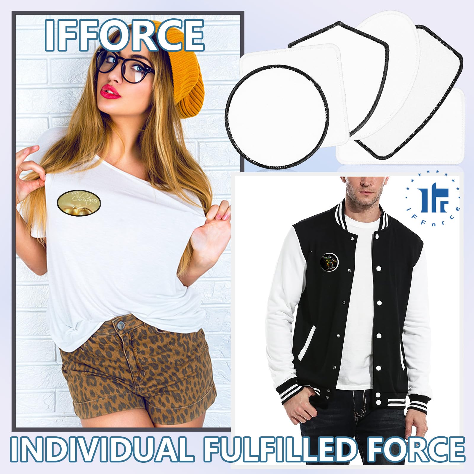 20 PCs Sublimation Patches - Large Iron-on DIY Blanks with Black & White Border - Premium Fabric Patches for Hats, Backpacks, T-Shirts & Crafts (Oval) - Perfect for Customizing Apparel, Accessories & Gifts
