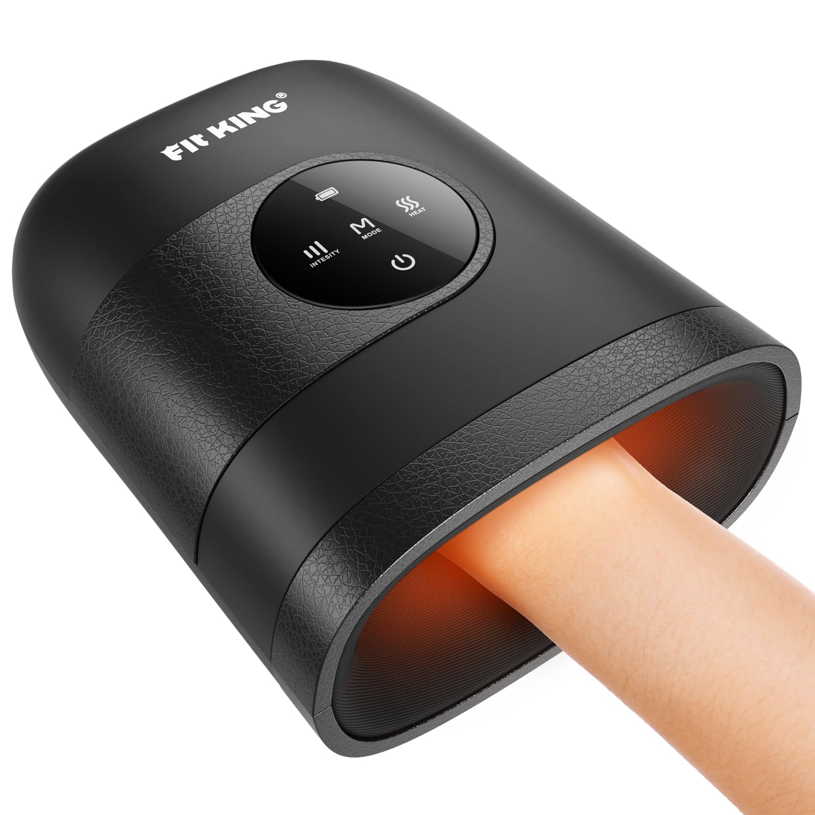 FIT KING Cordless Hand Massager with Heat - Portable Touch Screen Massage Device for Arthritis, Carpal Tunnel & Finger Numbness Relief - Perfect Gift for Women, Men & Parents (FSA/HSA Eligible) - Ideal for Office, Home & Travel Use