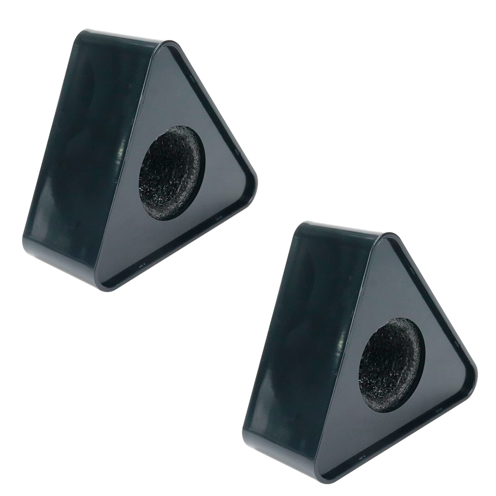 2Pcs Black Triangular Microphone Stands - Durable Interview Logo Flag Station for Podcasting, Live Streaming & Studio Recording