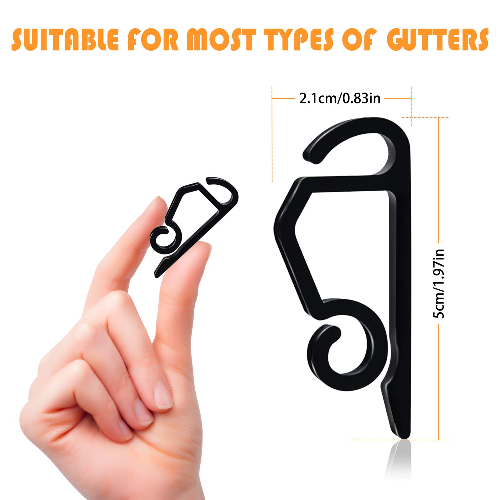 Mini Plastic Gutter Hooks 100pcs - Outdoor Christmas Light Clips for Holiday & Party Decorations