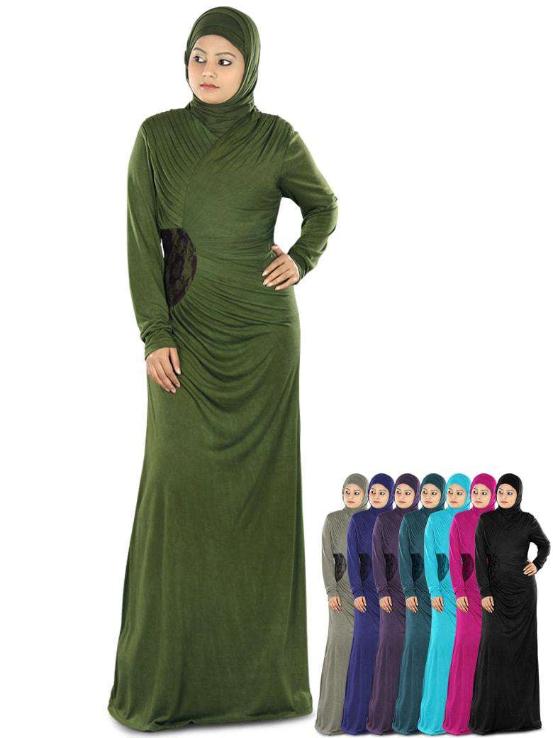 Zahirah Jersey Abaya - Modest Islamic Prayer Dress for Women, Comfortable & Stylish Long Sleeve Maxi Dress - Perfect for Mosque, Eid, Ramadan & Daily Wear