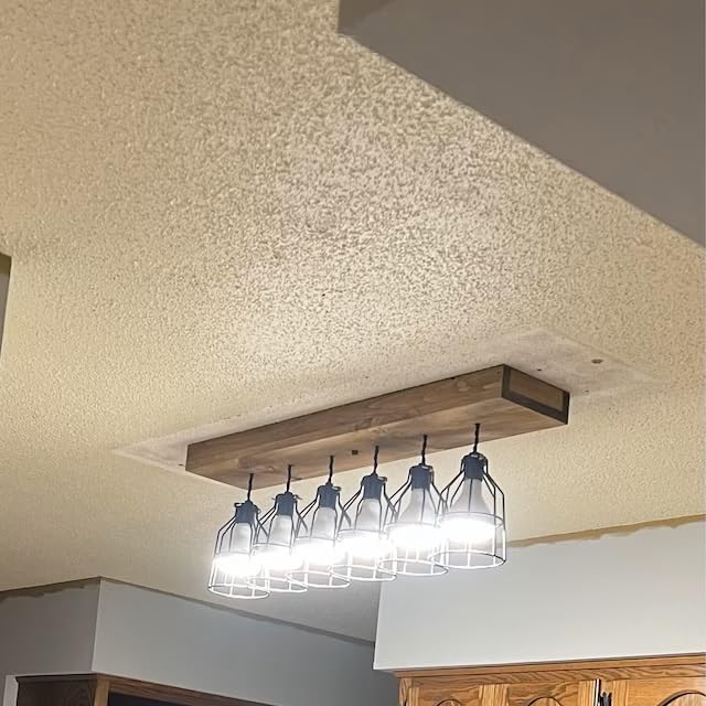 Farmhouse Wooden Chandelier Light - Adjustable Height Rustic Ceiling Pendant for Kitchen, Dining Room, Island, Bar & Pool Table - Perfect for Country Style Home Decor & Cozy Gatherings
