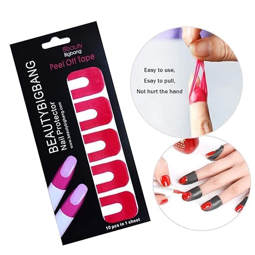 KRUSH Nail Art U-Shape Peel Off Stickers - Disposable Cuticle Protectors & Polish Guards (10 Sheets) - Perfect for DIY Manicures, Salon Nail Art & Gel Polish Protection