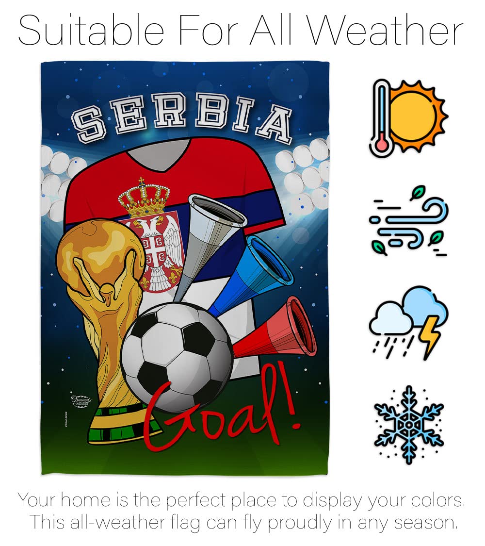 Serbia Flag - Outdoor & Indoor Banner for Soccer Fans - FIFA World Cup Decor