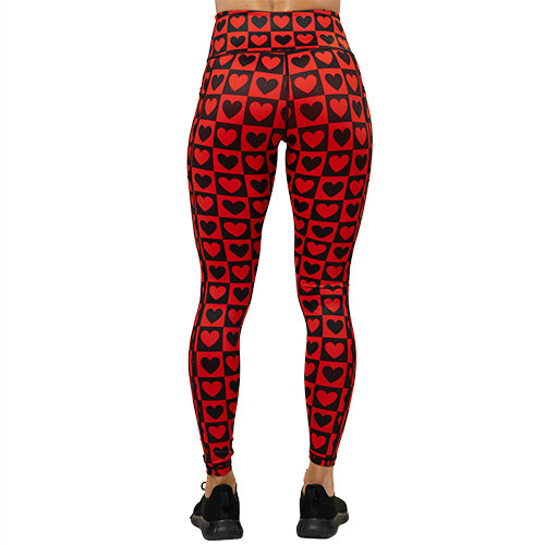 Queen Of Hearts Printed High Waist Yoga Leggings - Women's Workout Leggings for Gym, Running & Lounge Wear