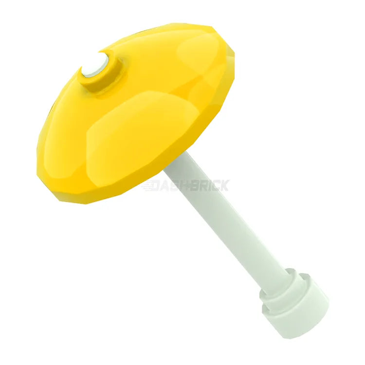 LEGO Minifigure Umbrella & 3x3 Dish Accessories - Yellow (Parts 3960 & 3957) | Perfect for LEGO City, Friends & Creator Sets - DIY Building & Display Scenes