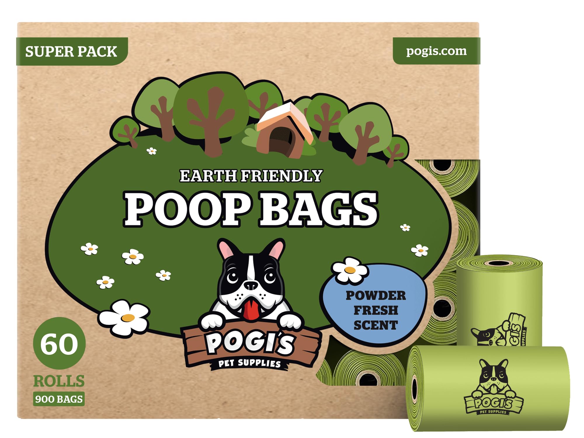 Pogi's Extra Large Scented Dog Poop Bags Bulk - 60 Rolls (900 Count) Leak-Proof & Ultra Thick Dog Waste Bags for Small, Medium & Large Dogs - Perfect for Walks, Parks & Backyard Cleanup