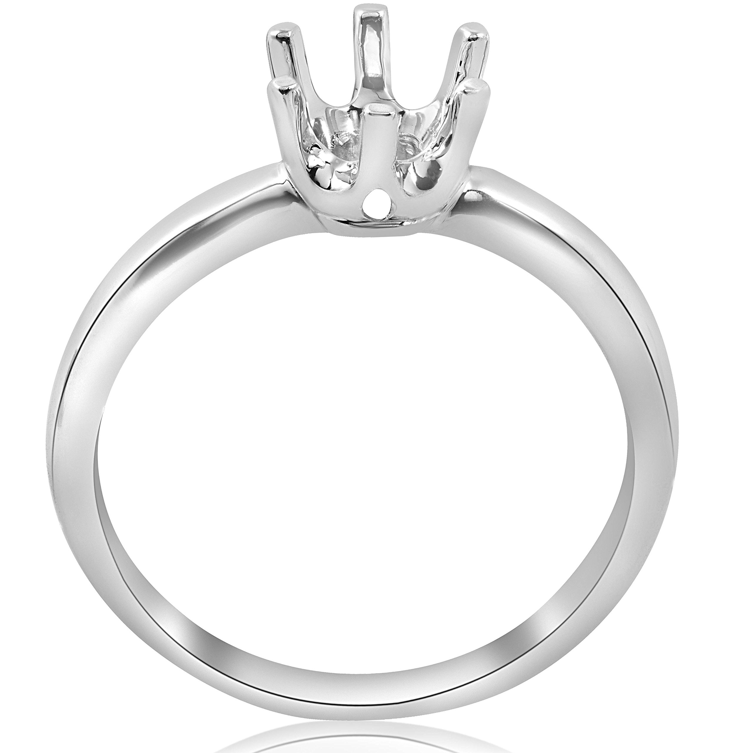 14K White Gold Solitaire Engagement Ring Setting - Elegant & Timeless for Weddings, Proposals & Anniversaries