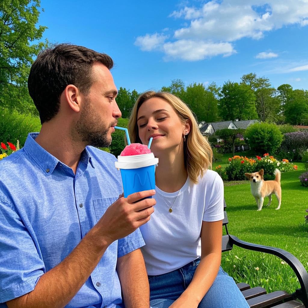 Magic Slushie Maker Cup - Quick Frozen Reusable Slushy Cup for Smoothies & Milkshakes | Portable Squeeze Ice Cooling Mug for Kids & Family | Perfect for Summer Parties, BBQs & Outdoor Activities
