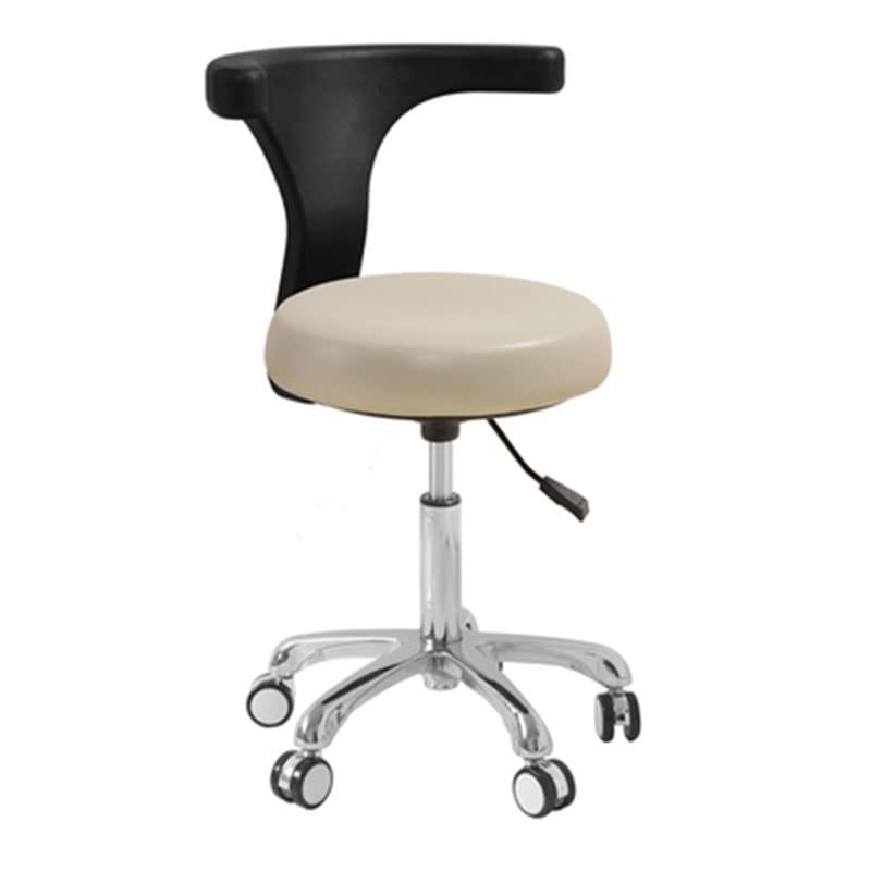 Adjustable Dental Stool Chair for Dentists - 360° Rotating Backrest & Seat, Height Adjustable Doctor Chair with Mobile Base (Beige) - Perfect for Dental Clinics, Orthodontic Treatments & Teeth Cleaning Procedures
