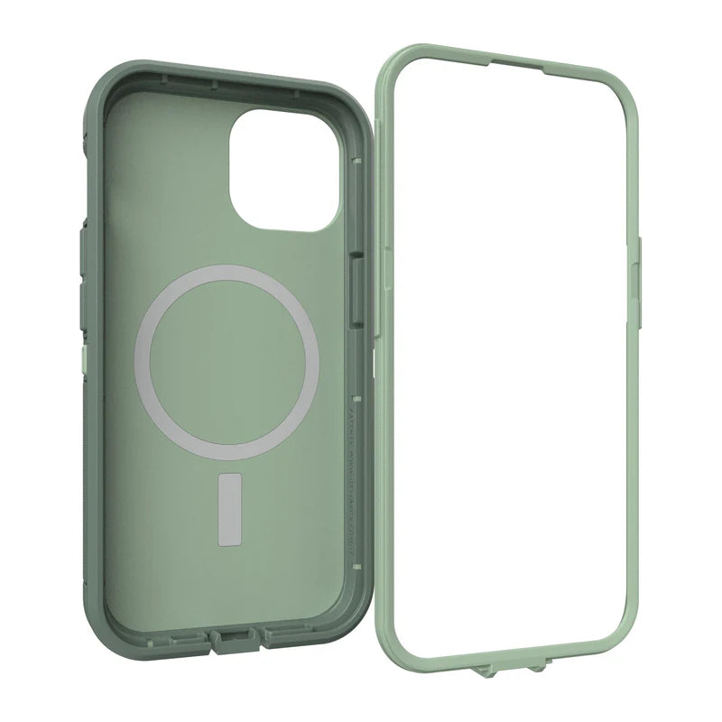OtterBox Defender XT MagSafe Case for iPhone 14 Plus - Heavy Duty Protection, Green | Shockproof Cover for Outdoor, Work & Travel