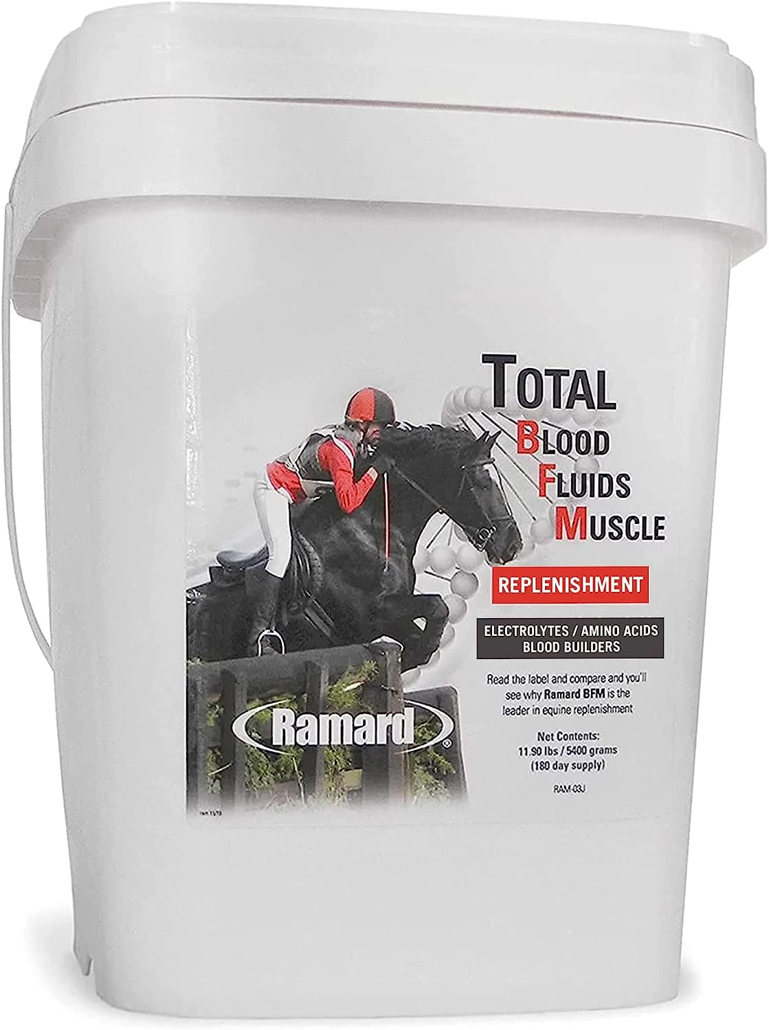 Premium Horse Electrolyte Supplement - Blood Fluids & Muscle Replenishment Powder for Race Horses | Electrolytes, Blood Builder & Muscle Recovery Formula | High Performance Supplement for Horse Racing, Training & Competition | 11.9 lbs Tub
