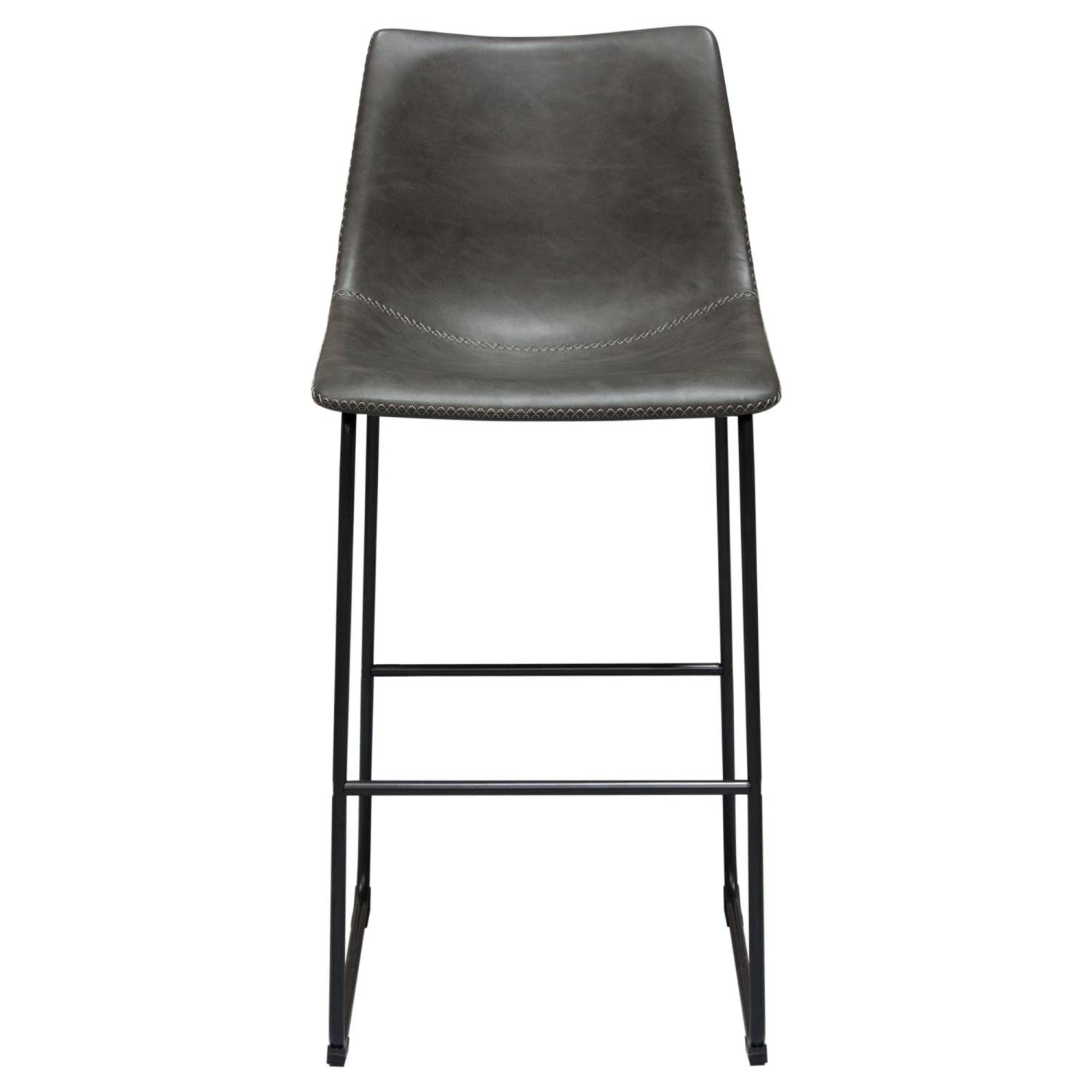 Premium Weathered Gray Diamond Bar Stools Set of 2 - Rustic Industrial Counter Height Stools for Kitchen Island, Bar & Dining Room - Heavy Duty Metal Frame & Comfortable Upholstered Seat
