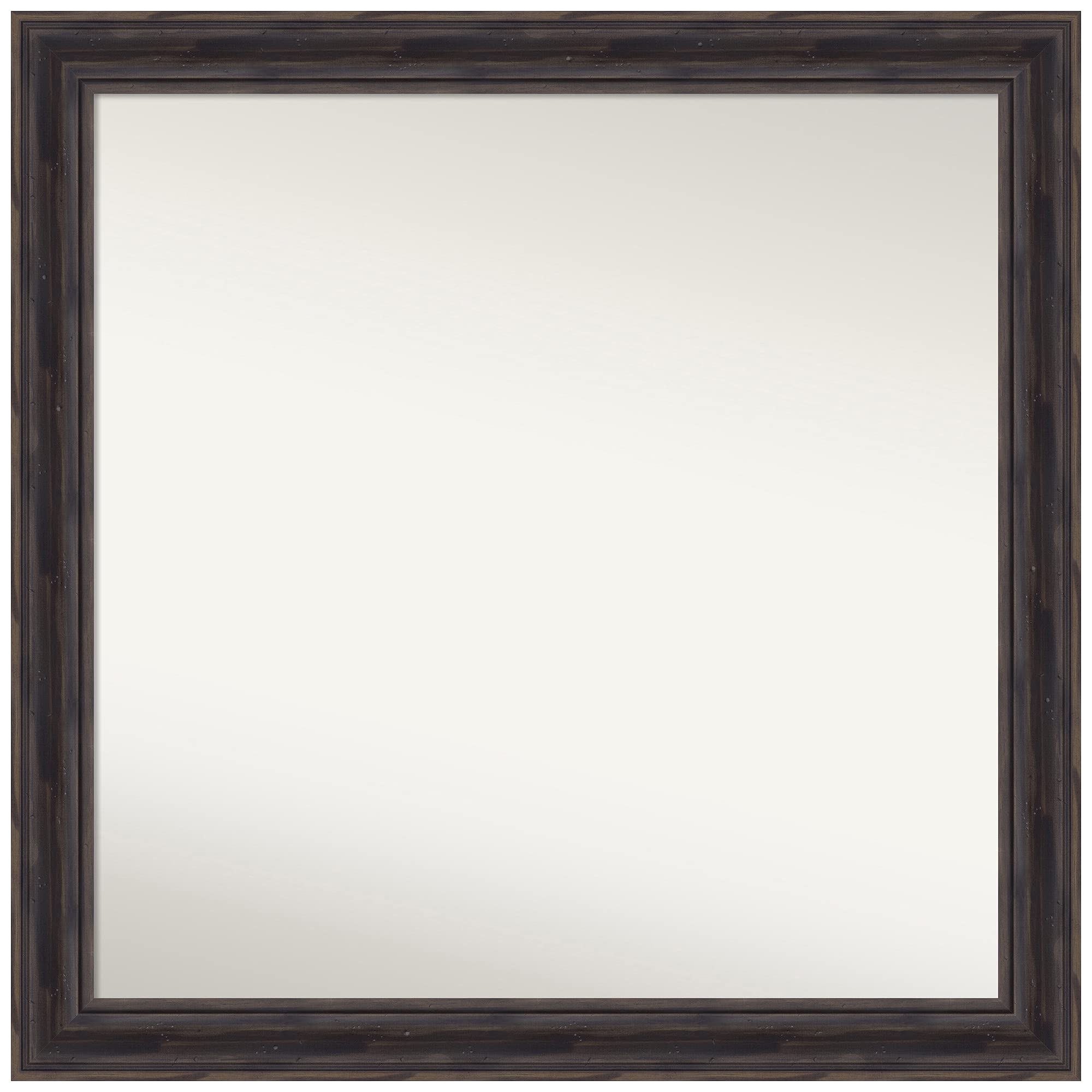 Amanti Art Rustic Pine Narrow Frame Non-Beveled Custom Wall Mirror - 25.5 x 25.5 Inches, Brown - Perfect for Bathroom, Bedroom & Entryway Decor - Various Custom Sizes Available