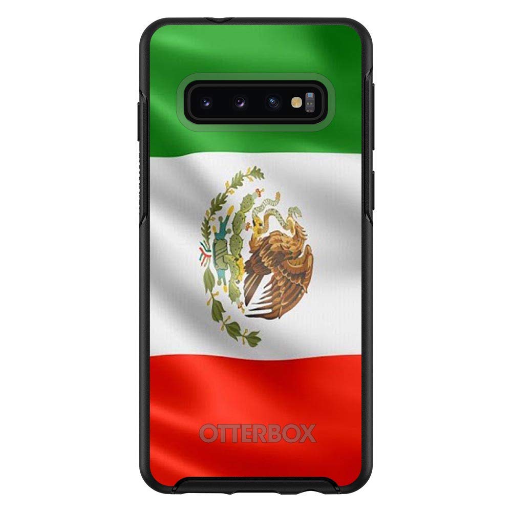 DistinctInk Samsung Galaxy S10 Case (6.1 Inch) - Slim Protective Phone Cover Compatible with OtterBox Symmetry - Mexican Flag Design (Red, White, Green) - Perfect for Travel, Daily Use & Showcasing Mexican Heritage