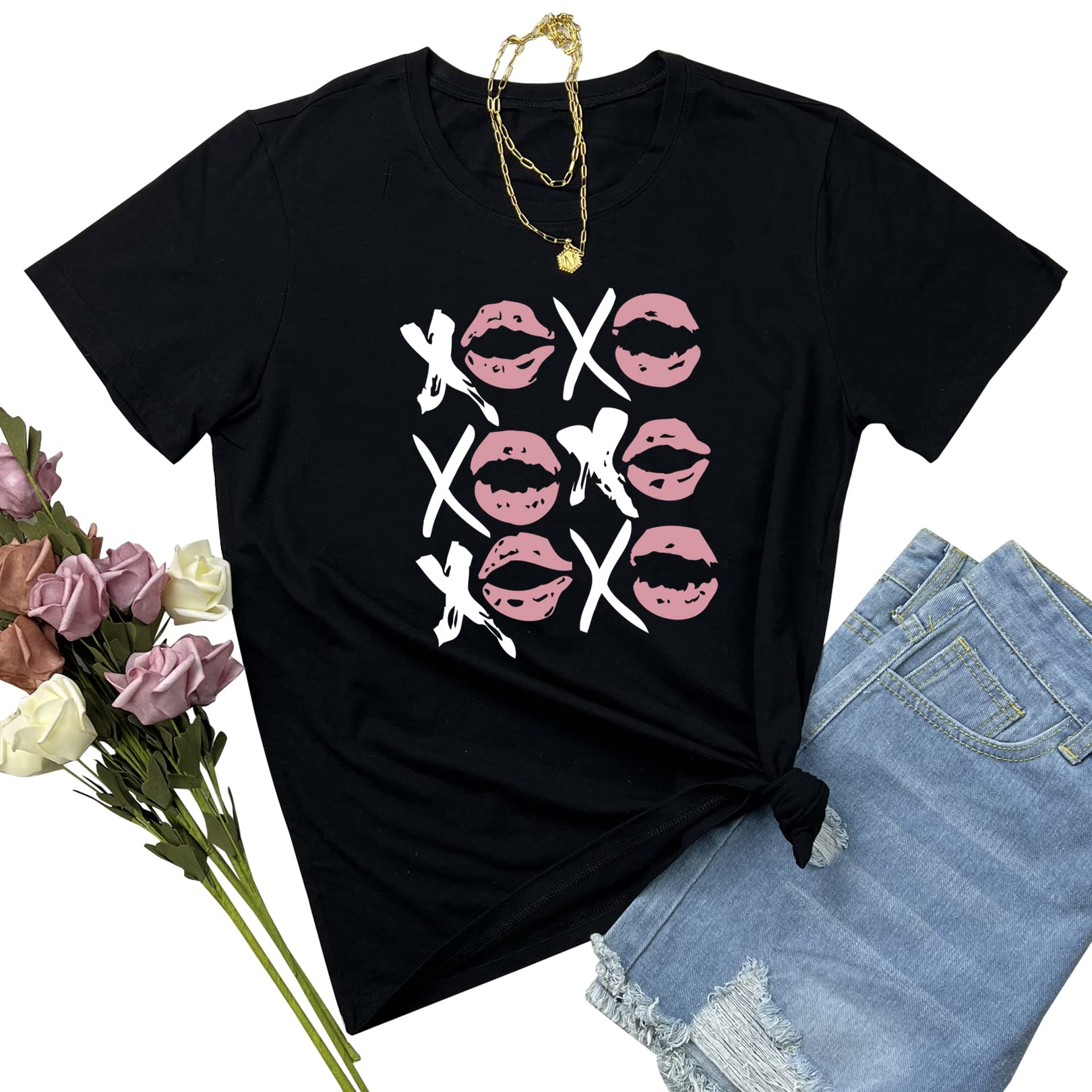 LOOKFACE Women's Graphic T-Shirts - Cute Casual Short Sleeve Tee Tops for Everyday Wear, Street Style & Summer Outfits