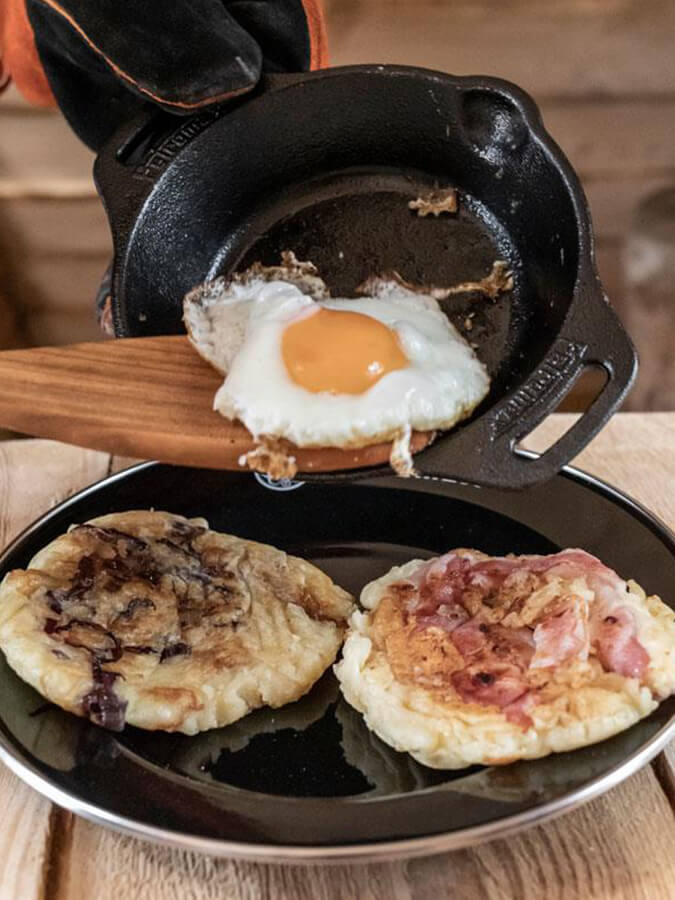 Petromax Cast Iron Fire Skillet with Dual Handles - Perfect for Camping, Outdoor Cooking & Grilling Over Open Flame