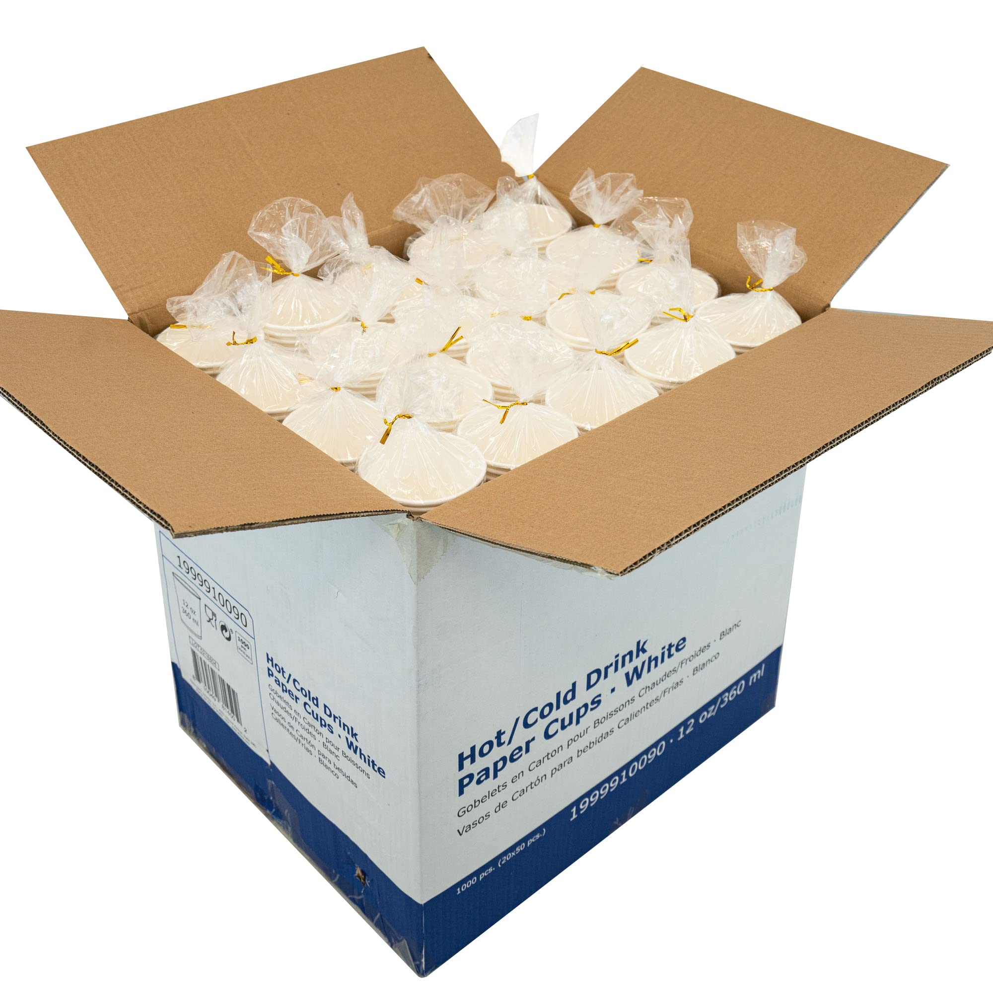 Abena Disposable Paper Coffee Cups 8oz 12oz 16oz - 1000 Pack Hot & Cold Drink Cups for Coffee, Tea, Soda - Perfect for Offices, Cafes, Restaurants, and Events