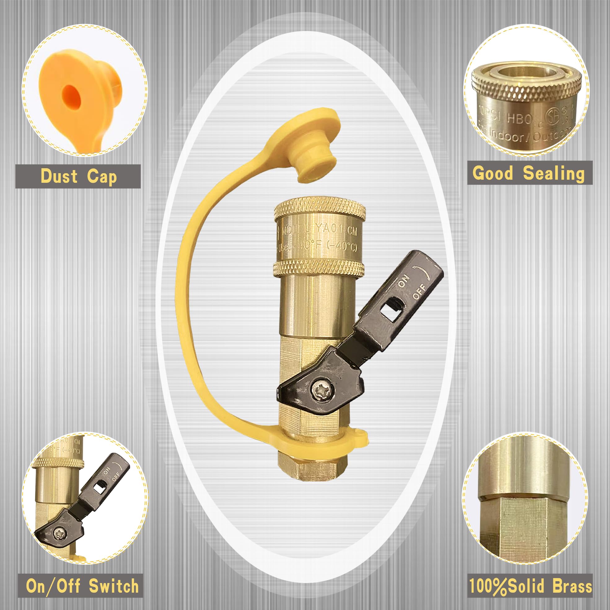 7-Piece Propane Quick Connect Fittings Adapter Kit - 3/8