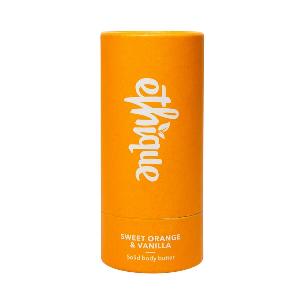 ETHIQUE Solid Body Butter Bar 100g - Sweet Orange & Vanilla | Vegan, Plastic-Free Moisturizer for Dry Skin | Perfect for Travel, Gym & Eco-Friendly Self-Care Routine