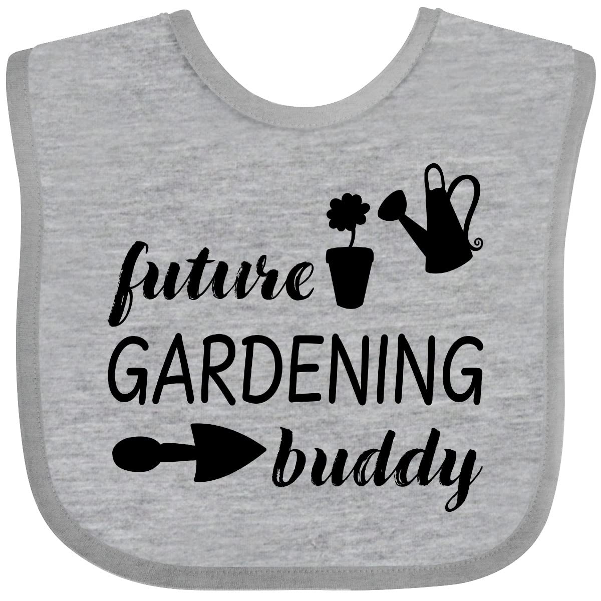 Inktastic Future Gardening Buddy Baby Bib - Adorable & Absorbent Infant Bib for Messy Meals, Outdoor Play & Gardening Fun