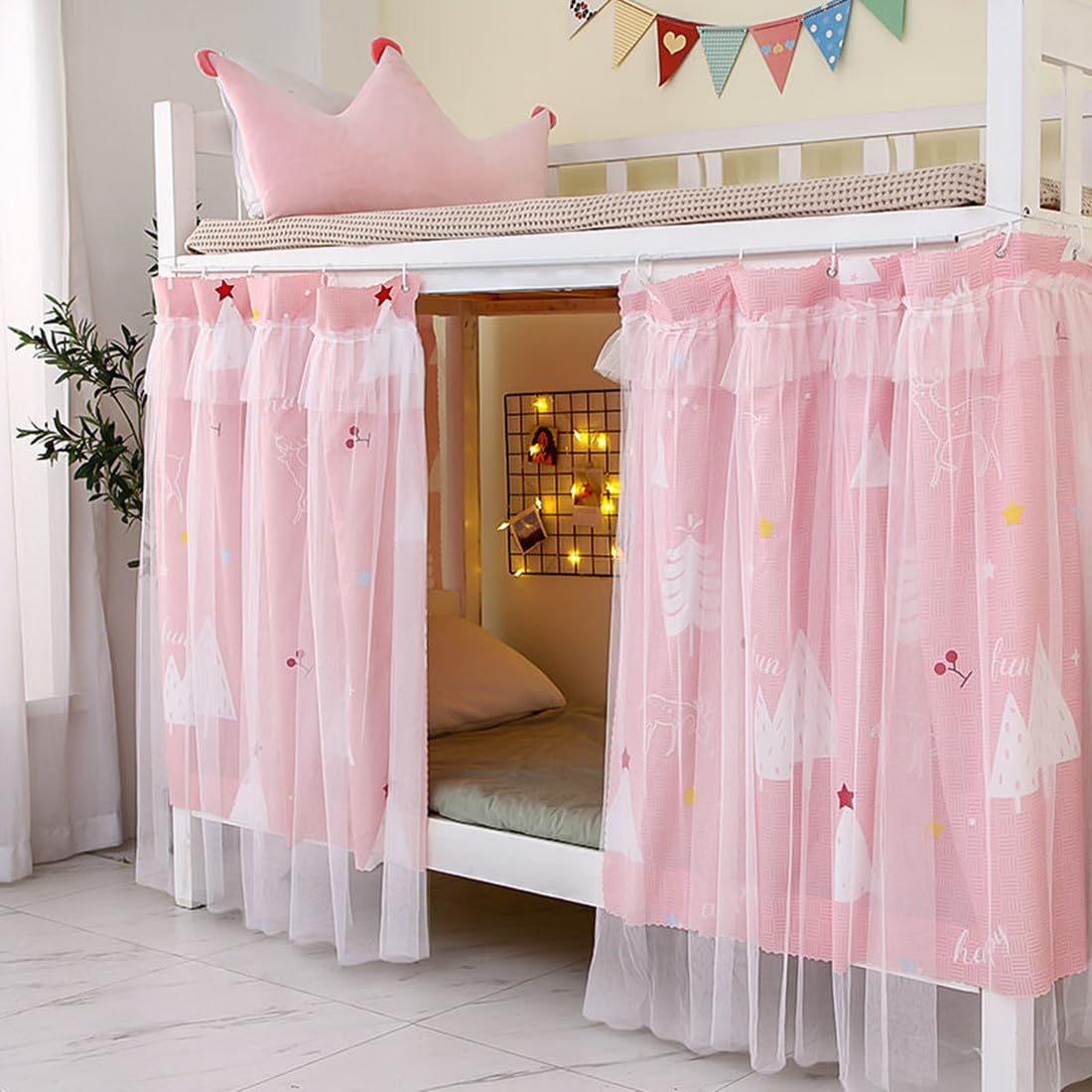 Blackout Bed Canopy for Dorm Bunk Beds - Privacy Curtain with Dustproof Net, Lightproof Bed Tent for Single Sleeper | Perfect for College Dorm Rooms, Kids' Bedrooms & Privacy Spaces