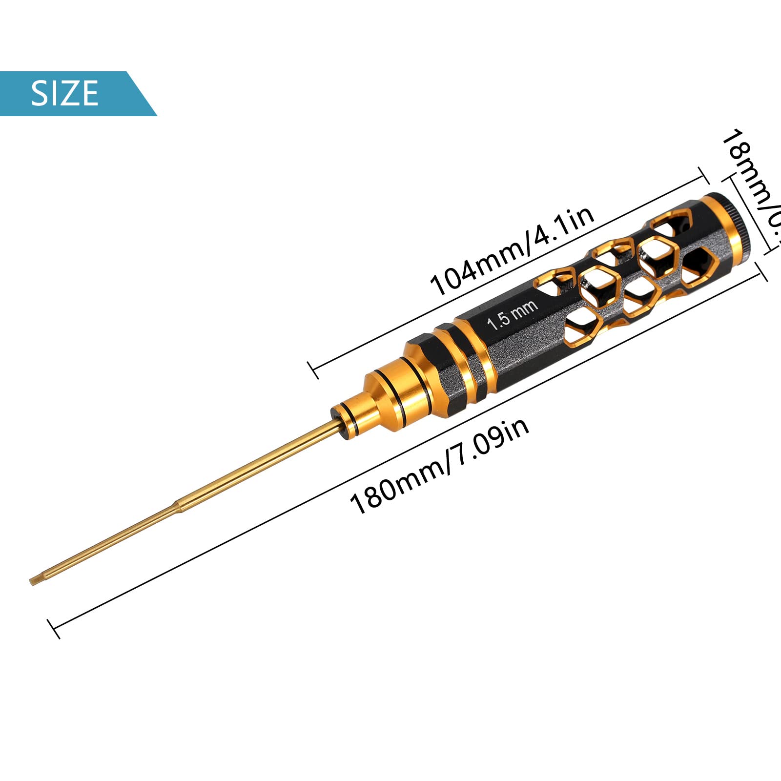 INJORA 4-Piece RC Hex Screwdriver Set - 1.5mm 2.0mm 2.5mm 3.0mm Allen Wrench Kit for RC Cars, Boats, Helicopters - Durable Hex Head Screwdrivers for RC Model Repair & Maintenance | Perfect for Hobbyists & DIY Enthusiasts
