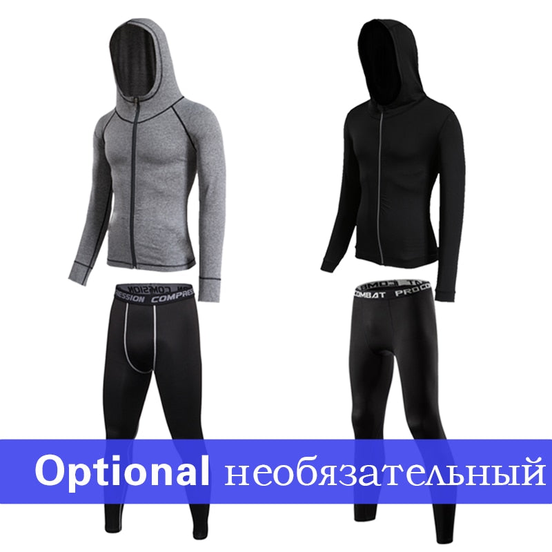 4 Pcs Men's Outdoor Jogging Tracksuit Set - Breathable Gym Running Sportswear for Men - Perfect for Jogging, Workouts & Casual Wear