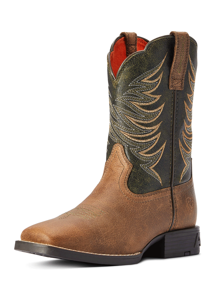 Ariat Kids Firecatcher Western Boots - Distressed Brown Leather Cowboy Boots for Boys & Girls | Perfect for Rodeo, Horseback Riding & Western Fashion